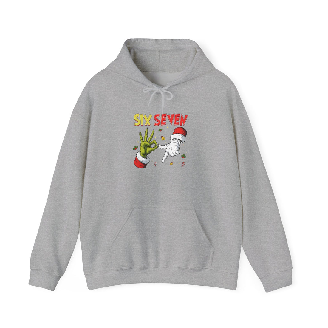 Grinch Holiday Hoodie Six Seven Festive Handshake Sweatshirt