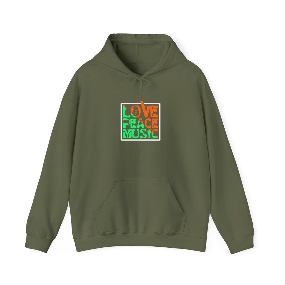Love Peace Music Unisex Heavy Blend™ Hooded Sweatshirt