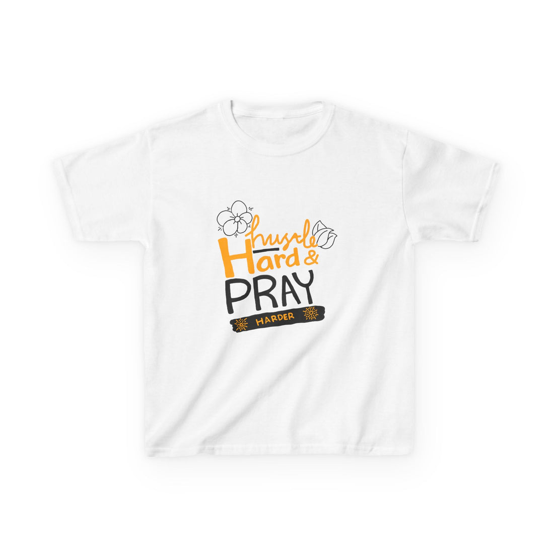 Hustle Hard And Pray Harder Kids Heavy Cotton™ Tee